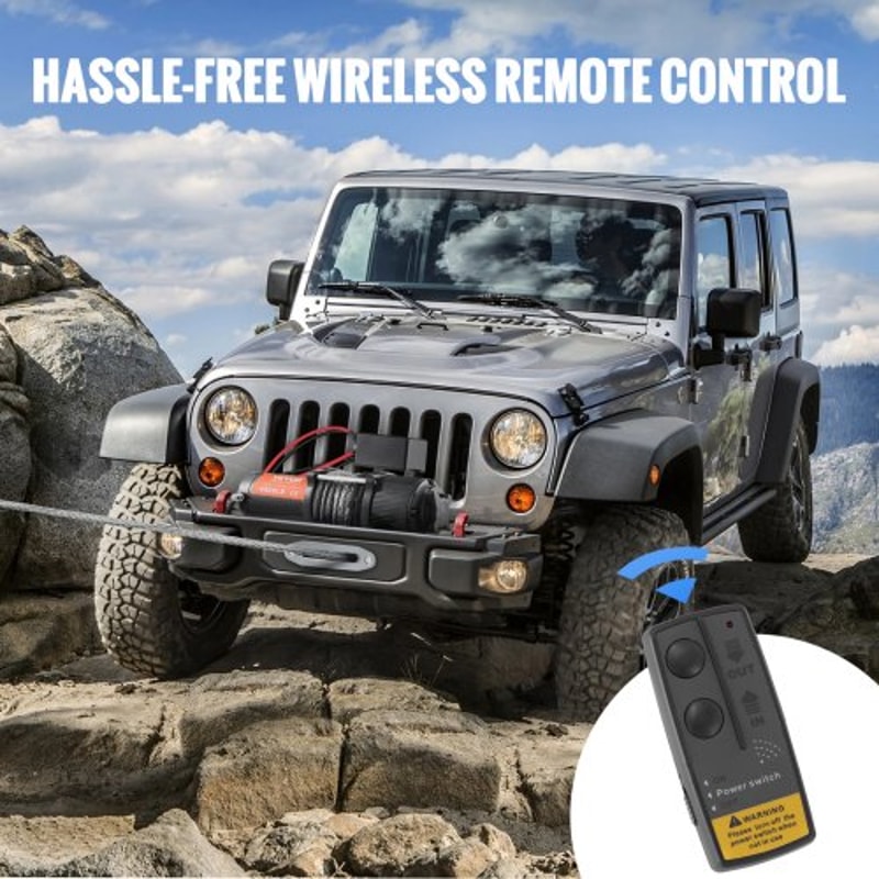 4500lb Electric Winch With Wireless Remote IP55 Waterproof ATV UTV Winch Synthetic Rope 5