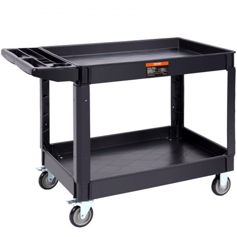 Heavy Duty Rolling Utility Cart 550LB 2Tier Service Cart With Locking Wheels 0