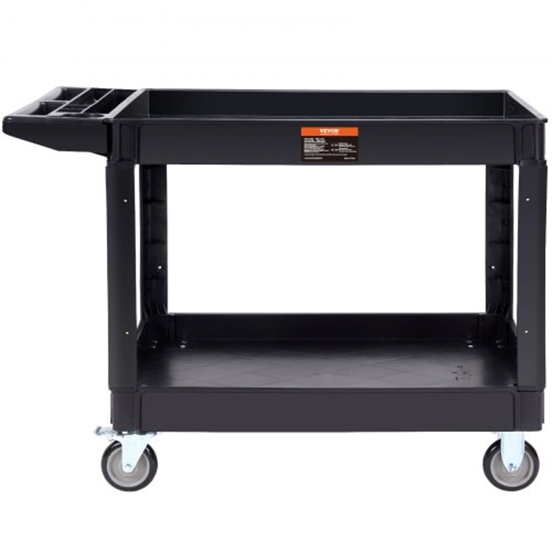 Heavy Duty Rolling Utility Cart 550LB 2Tier Service Cart With Locking Wheels 8