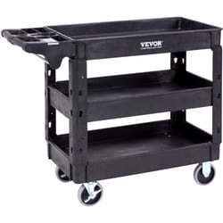 heavy duty rolling utility cart 550 lbs capacity 3 shelf service cart with locking wheels