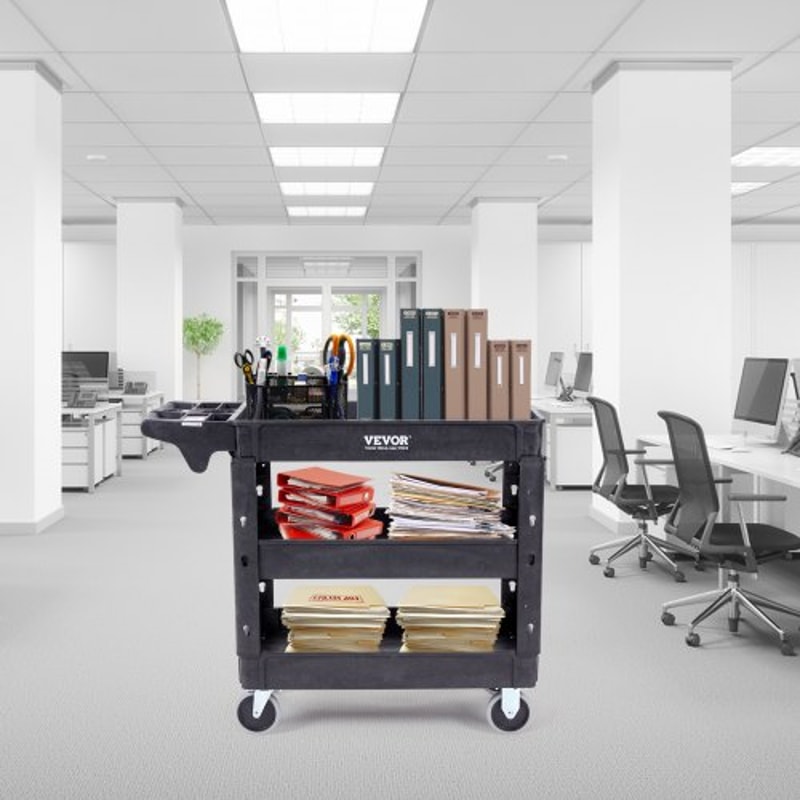 Heavy Duty Rolling Utility Cart 550 Lbs Capacity 3 Shelf Service Cart With Locking Wheels 6