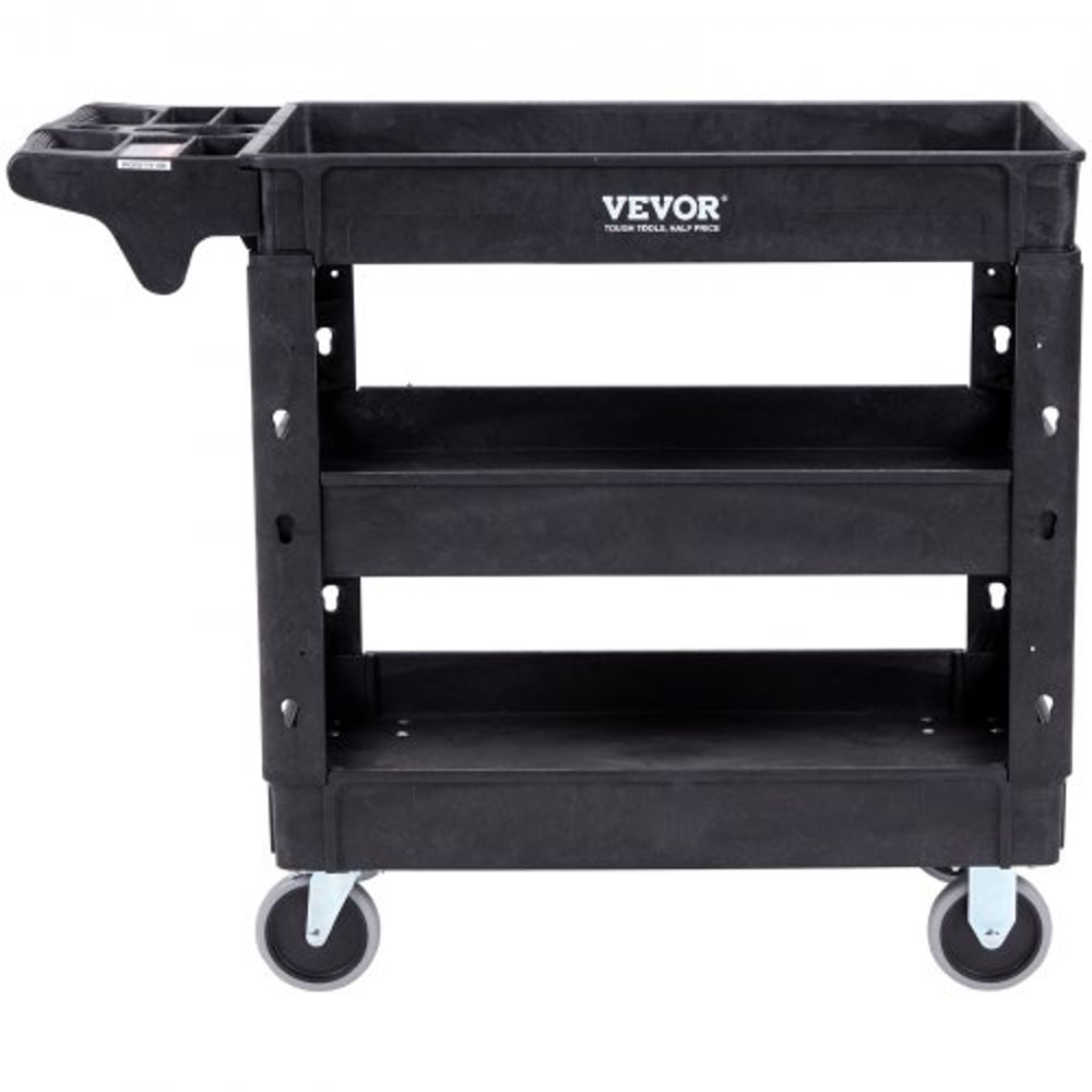 Heavy Duty Rolling Utility Cart 550 Lbs Capacity 3 Shelf Service Cart With Locking Wheels 8
