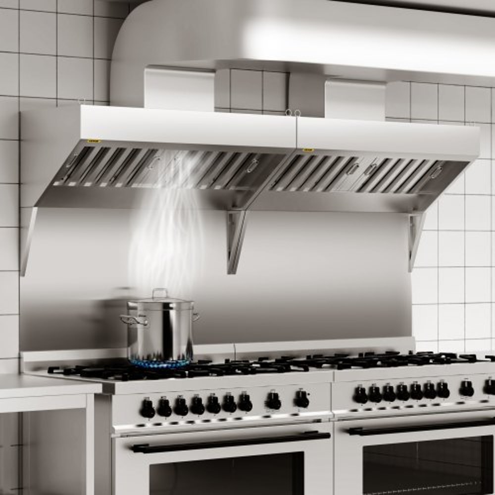 4FT Commercial Exhaust Hood For Food Trucks Restaurants With Stainless Steel Grease Filters 6