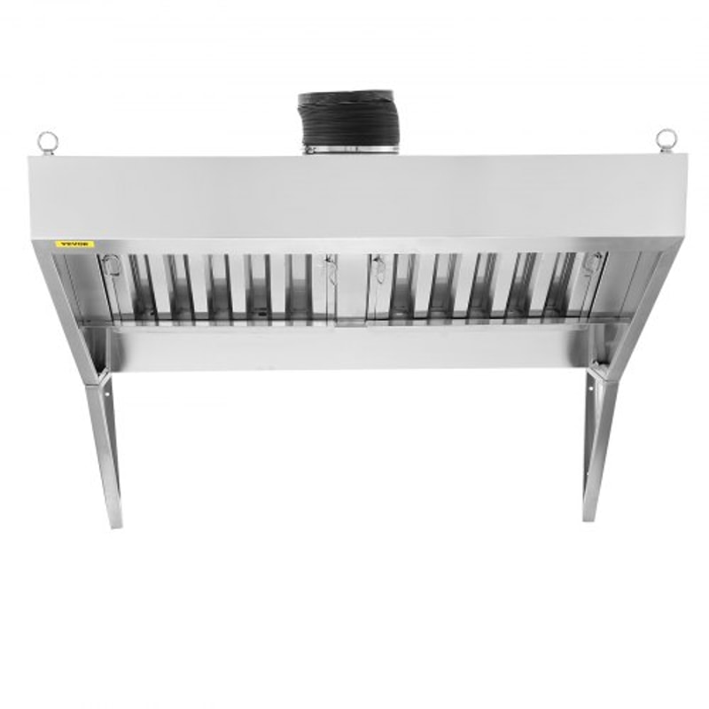 4FT Commercial Exhaust Hood For Food Trucks Restaurants With Stainless Steel Grease Filters 7