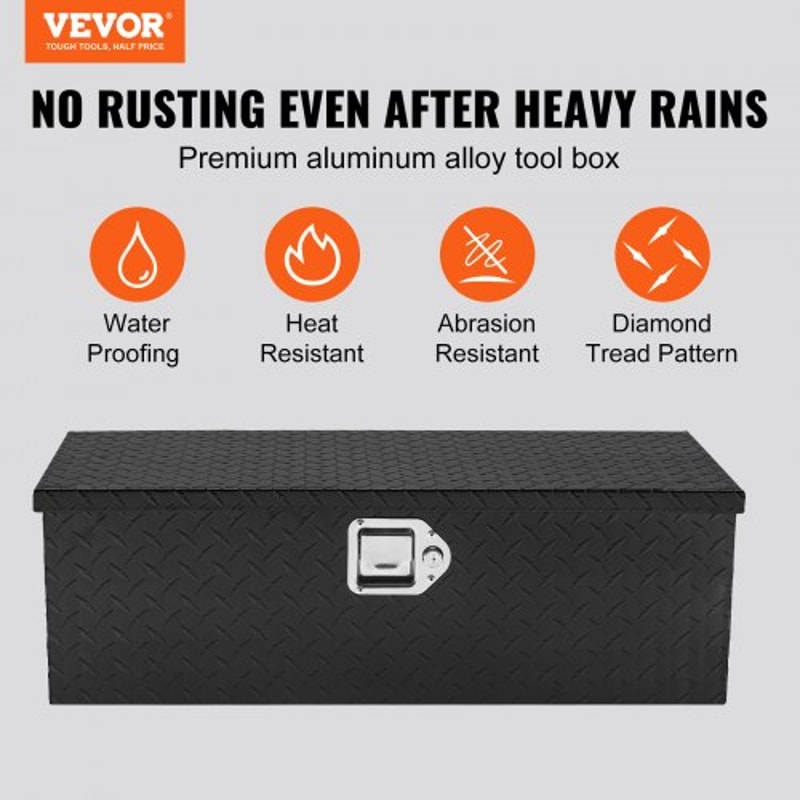 Heavy Duty Truck Bed Tool Box 30 Inch Lockable Aluminum Diamond Plate Tool Box For Pickup Trailer 1