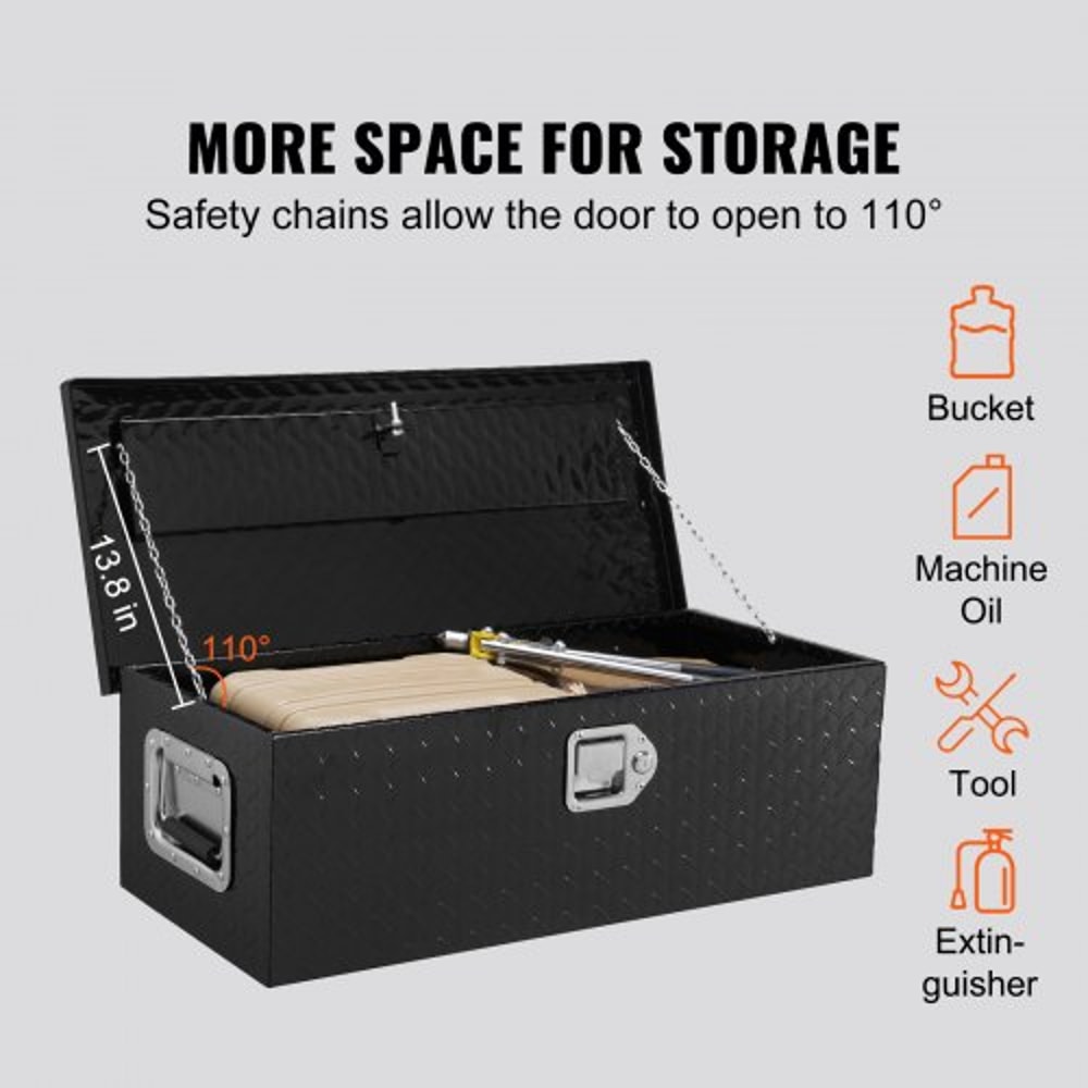 Heavy Duty Truck Bed Tool Box 30 Inch Lockable Aluminum Diamond Plate Tool Box For Pickup Trailer 2
