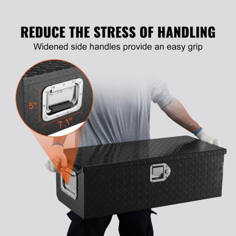 Heavy Duty Truck Bed Tool Box 30 Inch Lockable Aluminum Diamond Plate Tool Box For Pickup Trailer 4