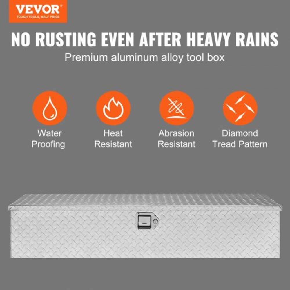 48Inch Truck Bed Tool Box Heavy Duty Aluminum Diamond Plate Tool Box With Lock 1