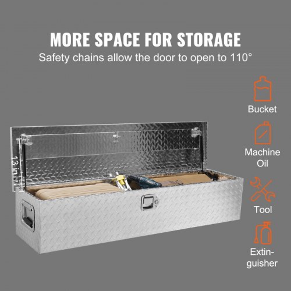 48Inch Truck Bed Tool Box Heavy Duty Aluminum Diamond Plate Tool Box With Lock 2