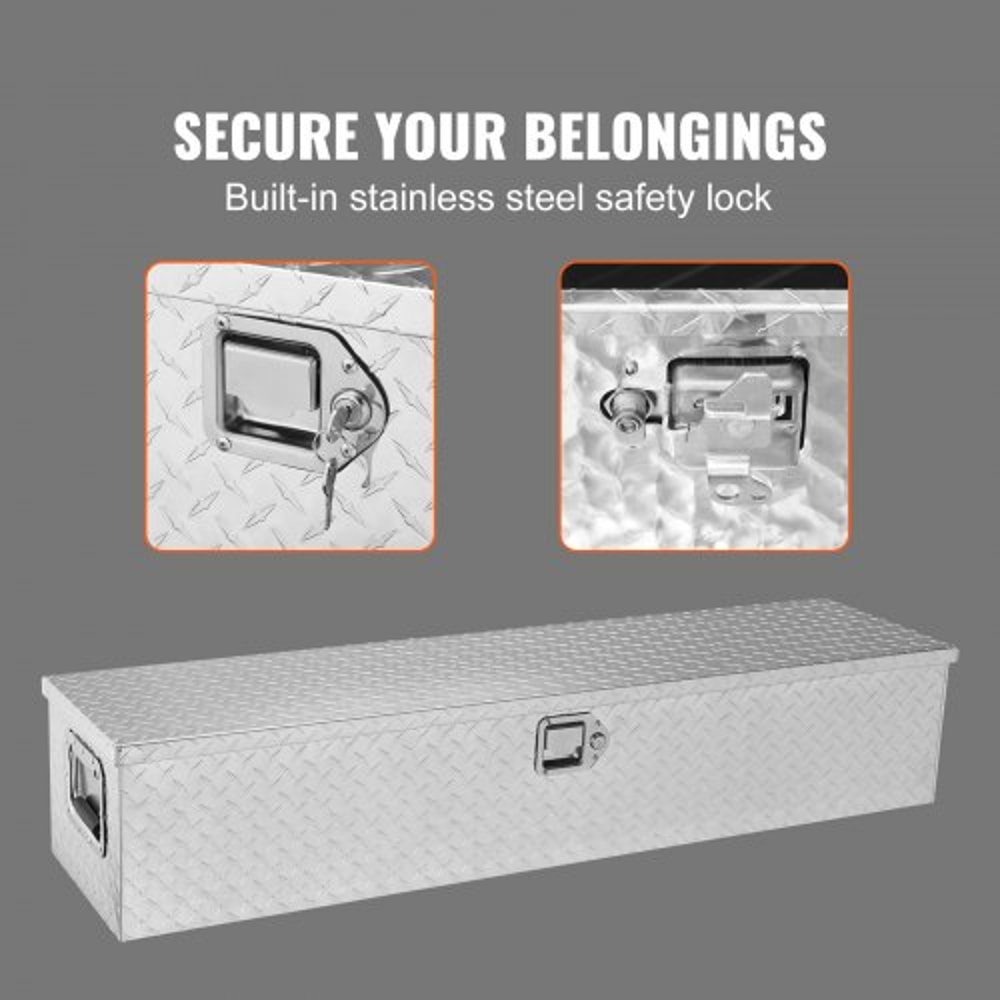 48Inch Truck Bed Tool Box Heavy Duty Aluminum Diamond Plate Tool Box With Lock 3