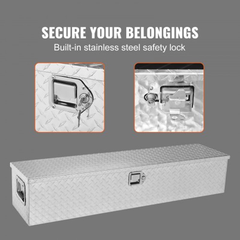 48Inch Truck Bed Tool Box Heavy Duty Aluminum Diamond Plate Tool Box With Lock 3