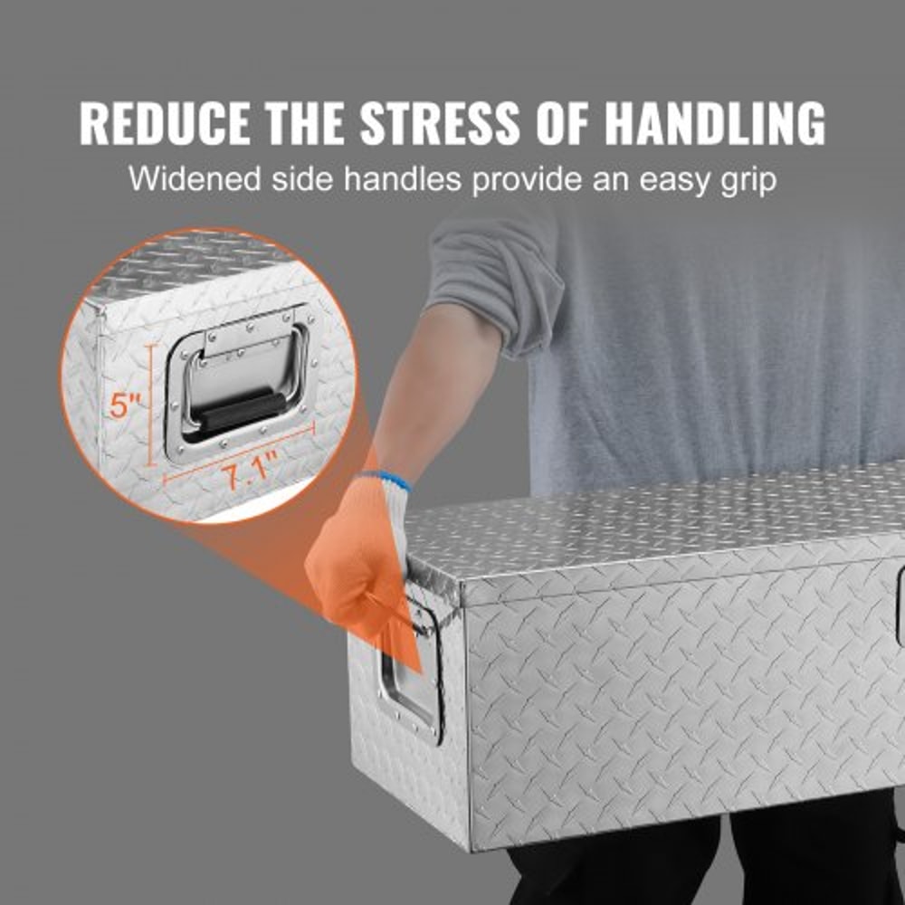 48Inch Truck Bed Tool Box Heavy Duty Aluminum Diamond Plate Tool Box With Lock 4
