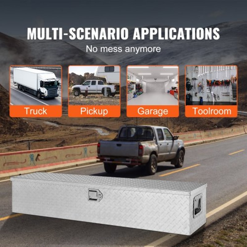 48Inch Truck Bed Tool Box Heavy Duty Aluminum Diamond Plate Tool Box With Lock 5