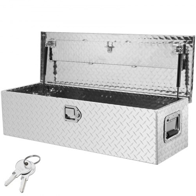 Heavy Duty Truck Tool Box 39 Inch Aluminum Truck Bed Tool Box With Lock And Diamond Plate Finish 0