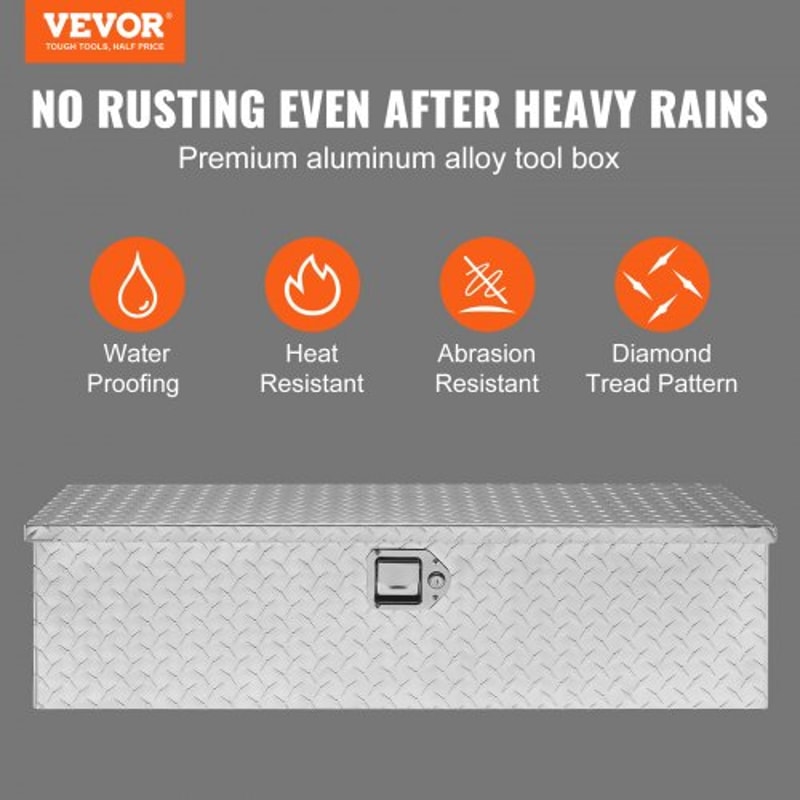 Heavy Duty Truck Tool Box 39 Inch Aluminum Truck Bed Tool Box With Lock And Diamond Plate Finish 2