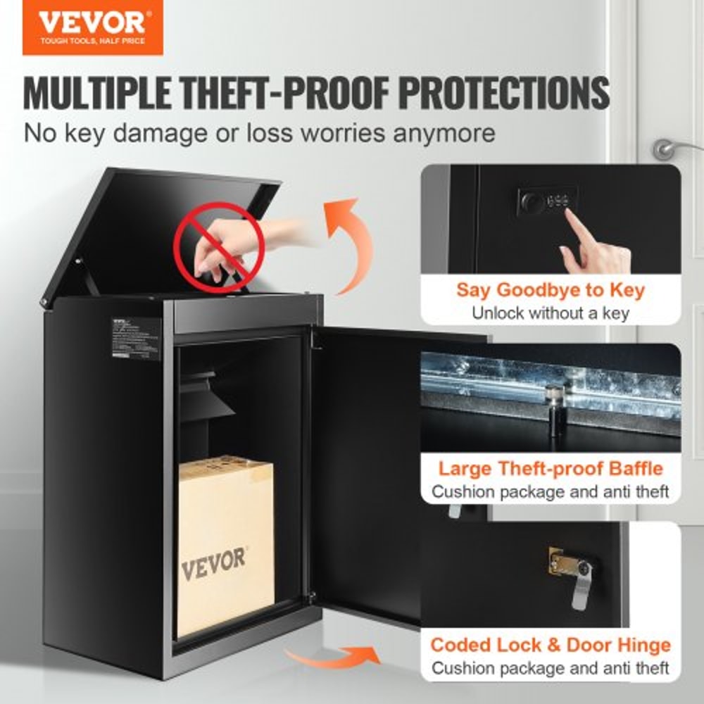 Outdoor Package Delivery Box With Coded Lock Waterproof AntiTheft Mailbox 1