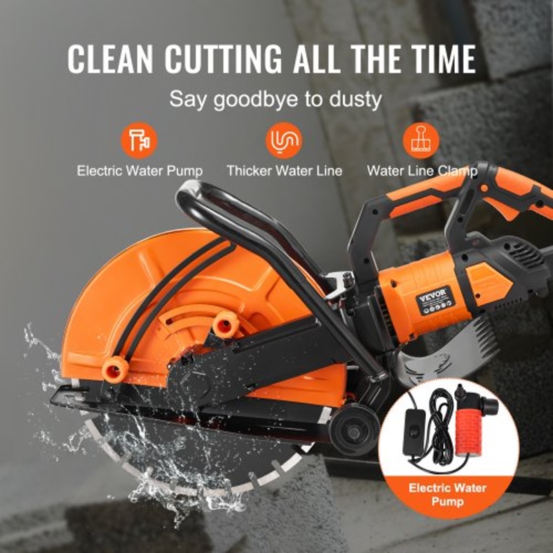 Electric Concrete Saw With 3200W Motor 6Inch Depth WetDry Cutting System 2