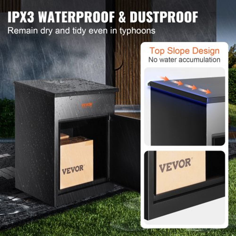 Extra Large Package Delivery Box With Coded Lock Waterproof Parcel Drop Box For Outdoor Security 3