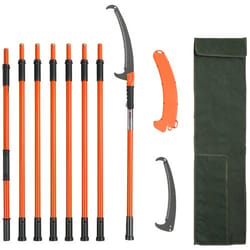 27ft extendable tree pruner pole saw with fiberglass handles for high branch trimming