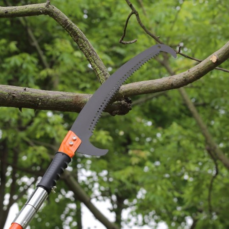 27FT Extendable Tree Pruner Pole Saw With Fiberglass Handles For High Branch Trimming 6