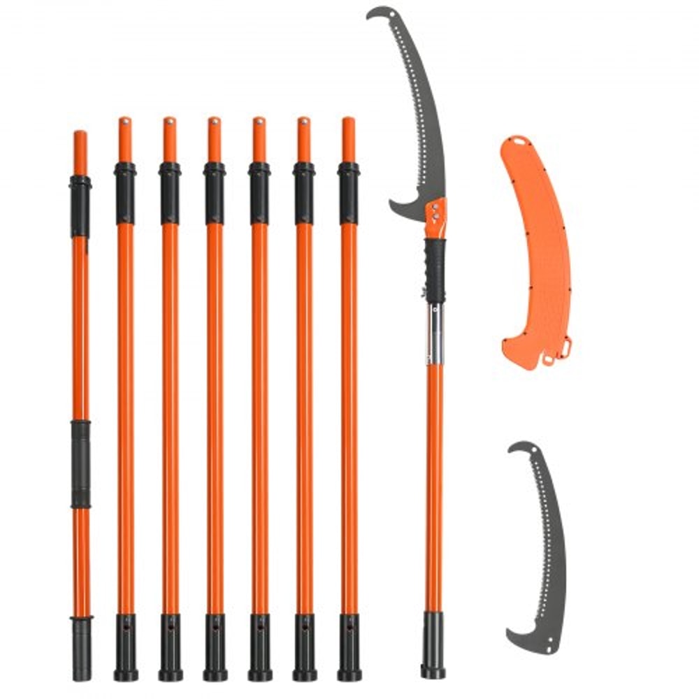 27FT Extendable Tree Pruner Pole Saw With Fiberglass Handles For High Branch Trimming 7