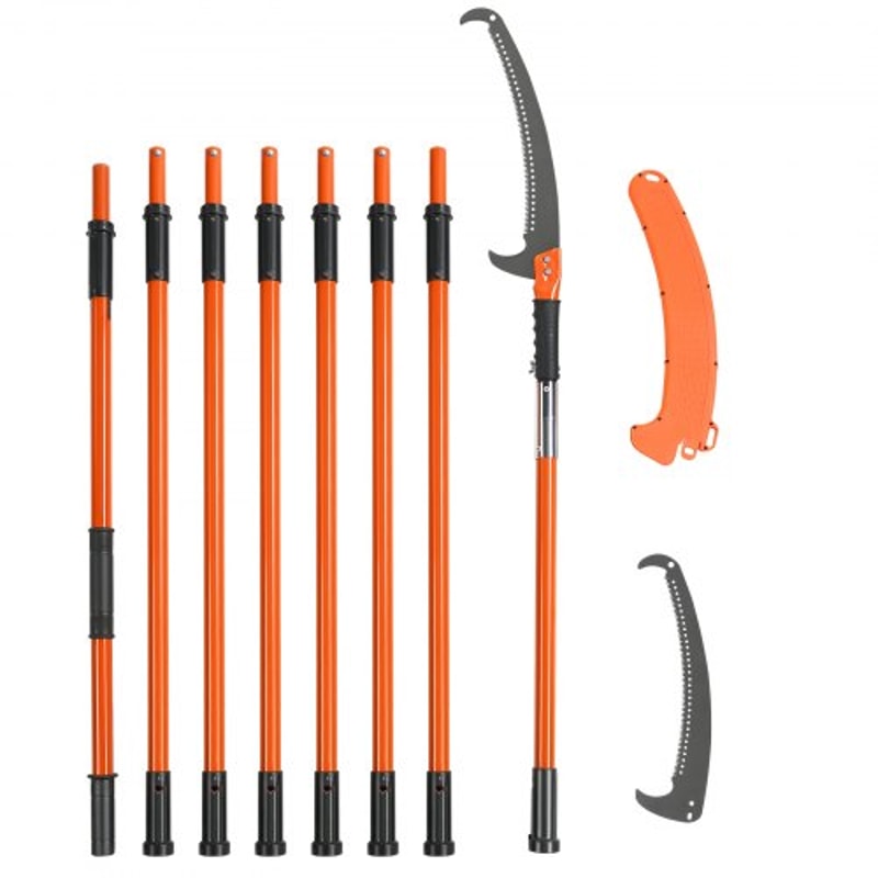 27FT Extendable Tree Pruner Pole Saw With Fiberglass Handles For High Branch Trimming 7