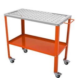 heavy-duty welding table with wheels, 1200 lb capacity steel welding workbench