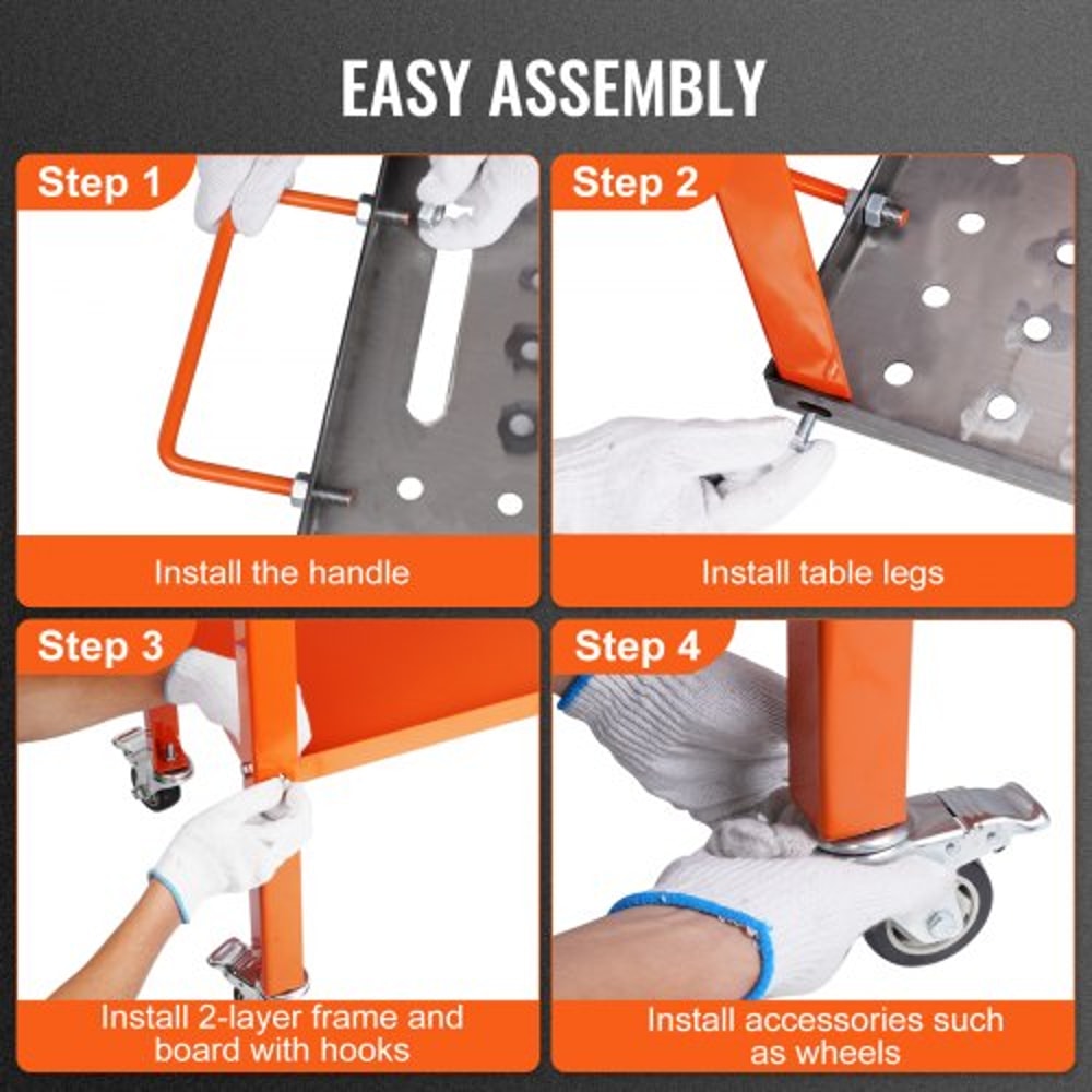 HeavyDuty Welding Table With Wheels 1200 Lb Capacity Steel Welding Workbench 5