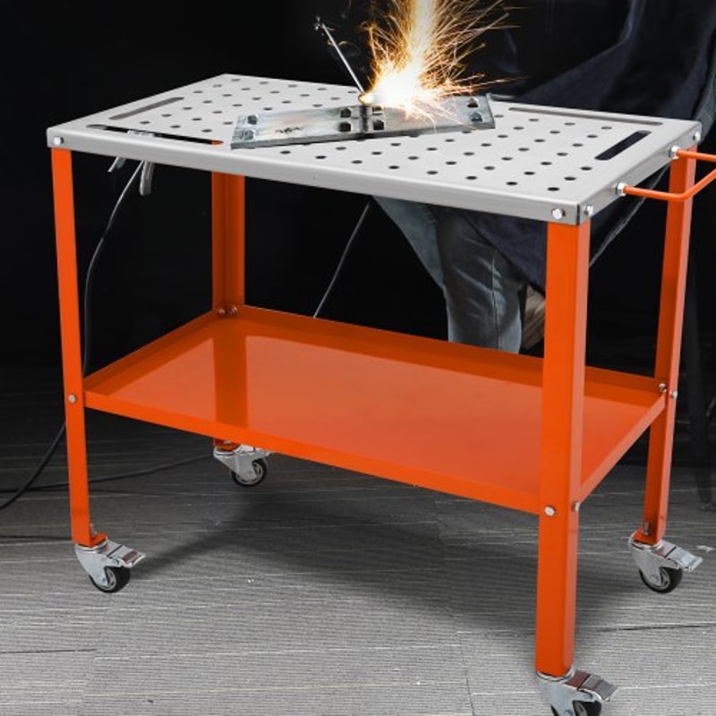 HeavyDuty Welding Table With Wheels 1200 Lb Capacity Steel Welding Workbench 6