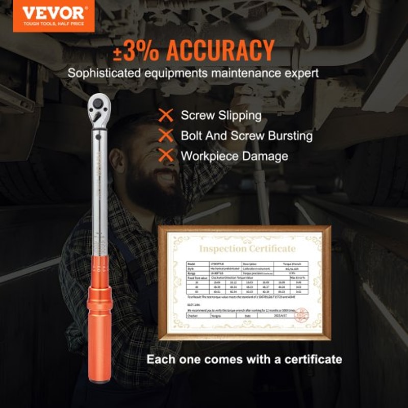 Click Torque Wrench Set Precision Adjustable Torque Wrench With DualRange Scale 1