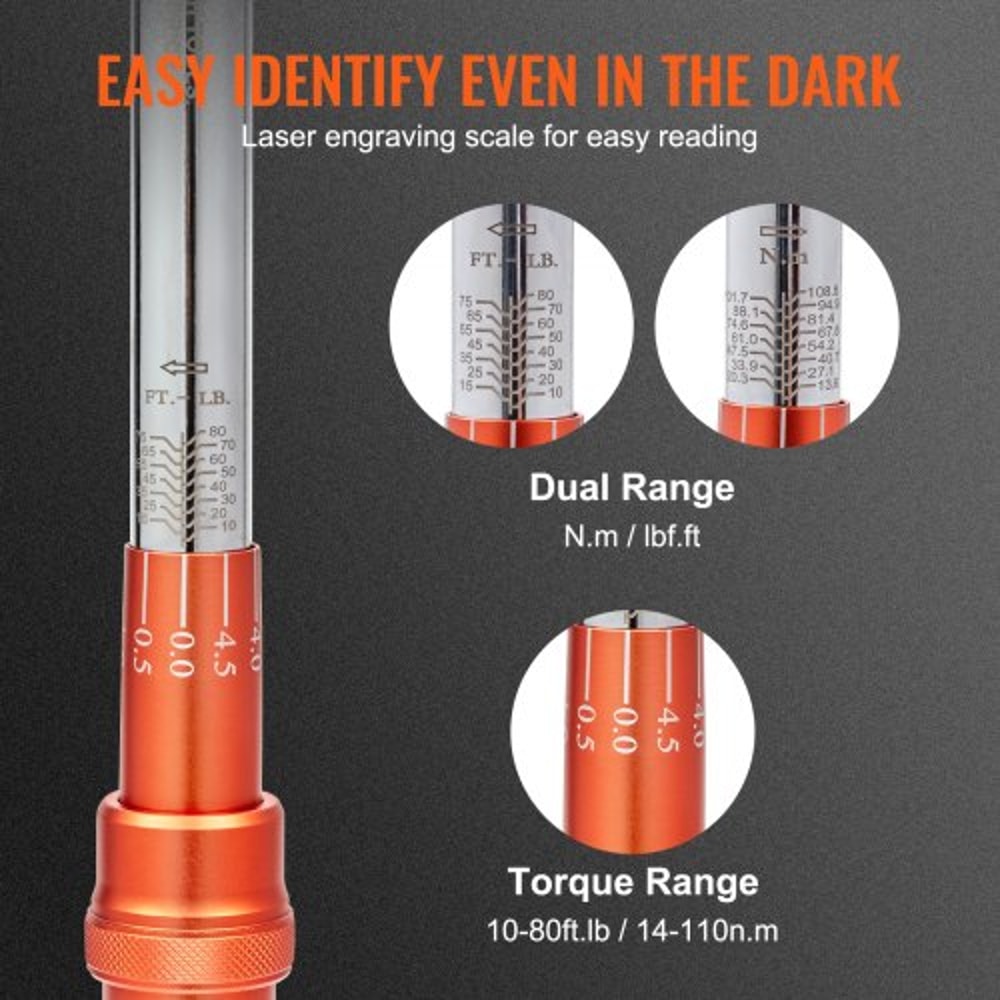Click Torque Wrench Set Precision Adjustable Torque Wrench With DualRange Scale 3