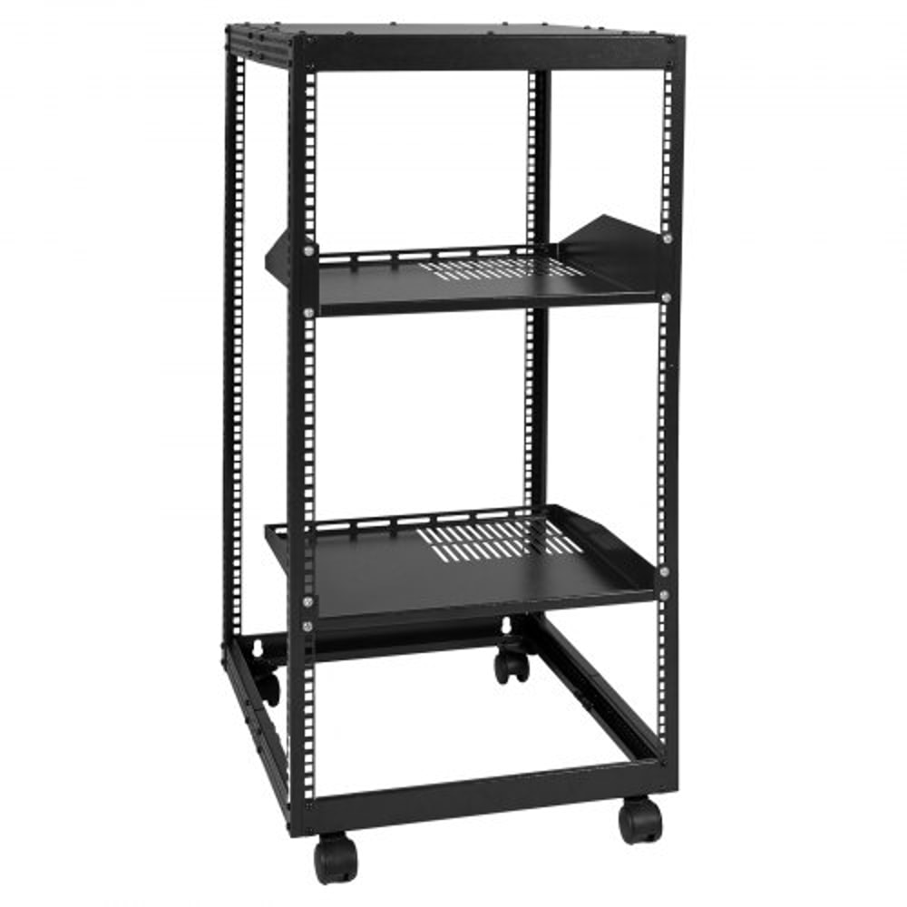 20U Open Frame Server Rack Adjustable Depth Network Cabinet With Casters Wall Mount Design 0