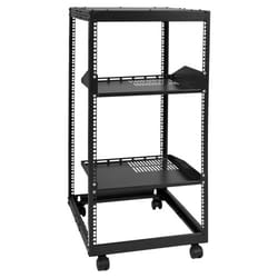 20u open frame server rack adjustable depth network cabinet with casters & wall mount design