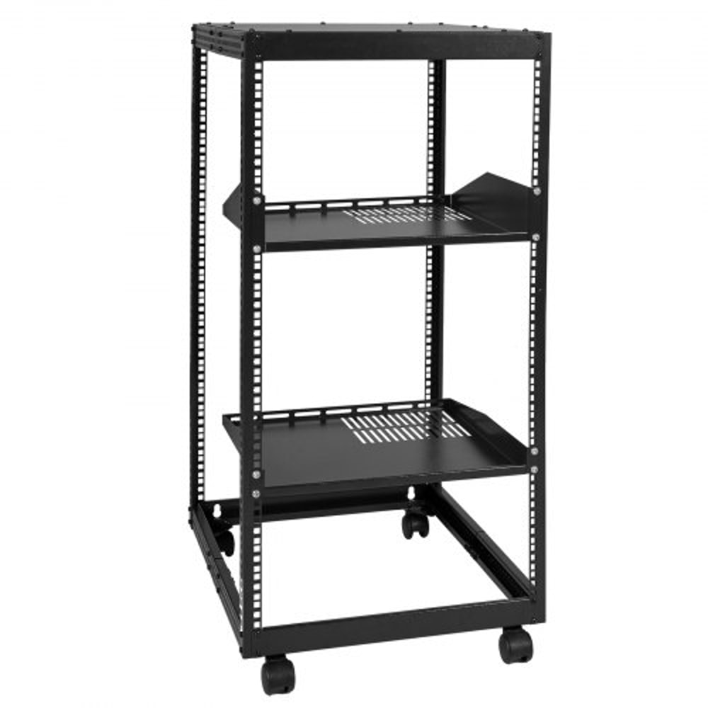 20U Open Frame Server Rack Adjustable Depth Network Cabinet With Casters Wall Mount Design 8