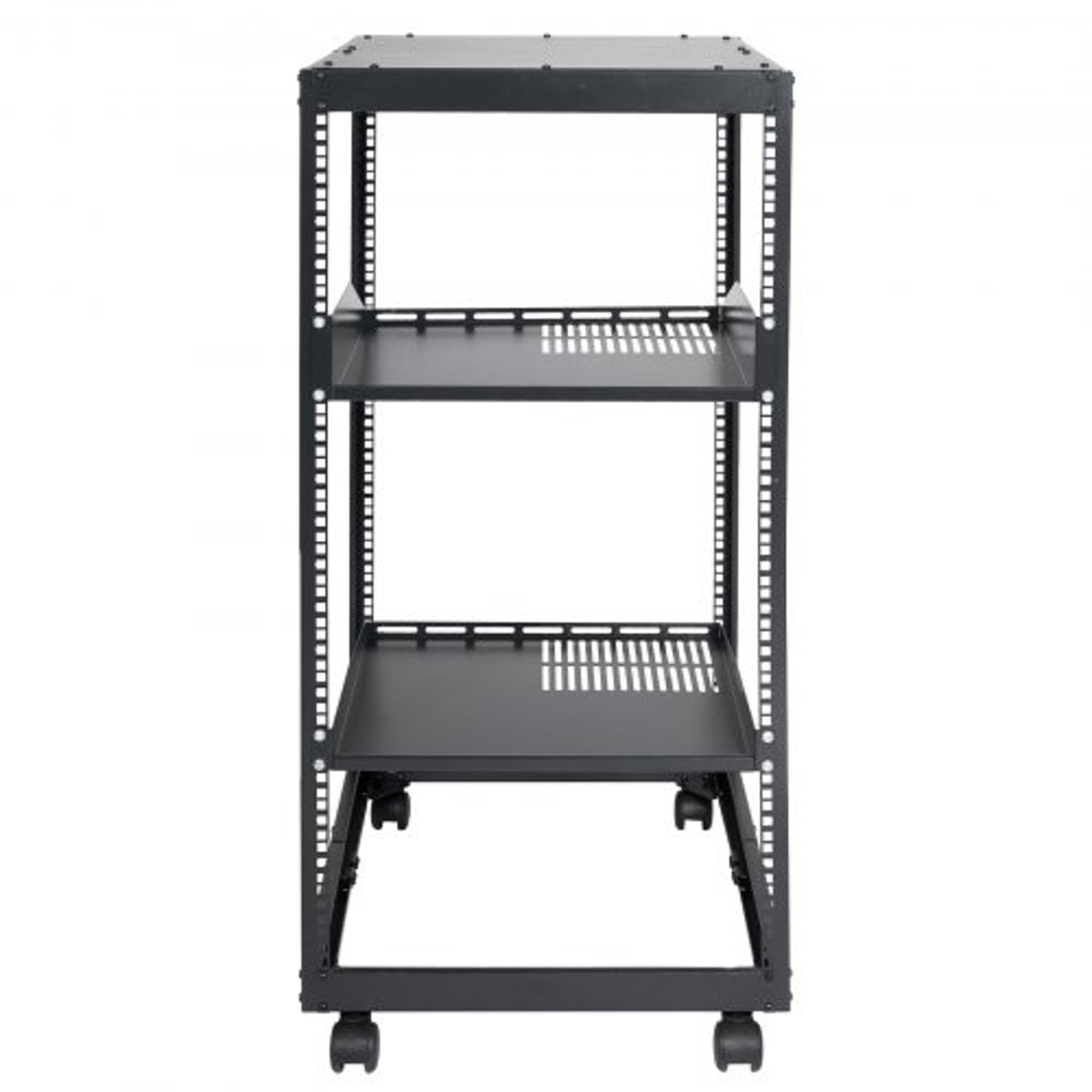 20U Open Frame Server Rack Adjustable Depth Network Cabinet With Casters Wall Mount Design 7