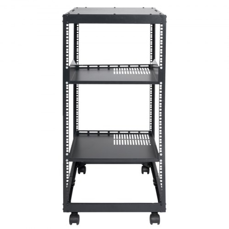20U Open Frame Server Rack Adjustable Depth Network Cabinet With Casters Wall Mount Design 7