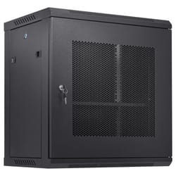 12u wall mount server cabinet with locking glass door, 15.5" deep network rack enclosure for it & av equipment