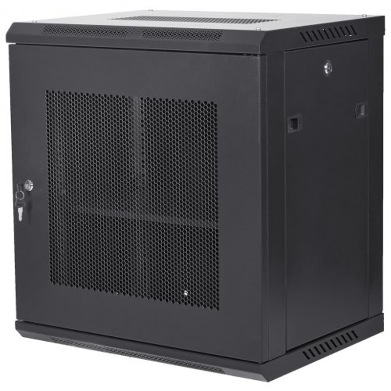 12U Wall Mount Server Cabinet With Locking Glass Door 155 Deep Network Rack Enclosure For IT AV Eq 7
