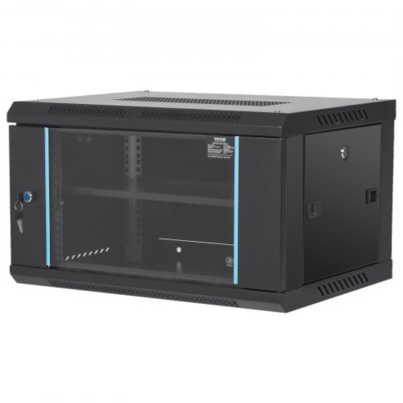 6U Wall Mount Network Cabinet With Locking Glass Door 155 Deep Server Rack Cabinet 7