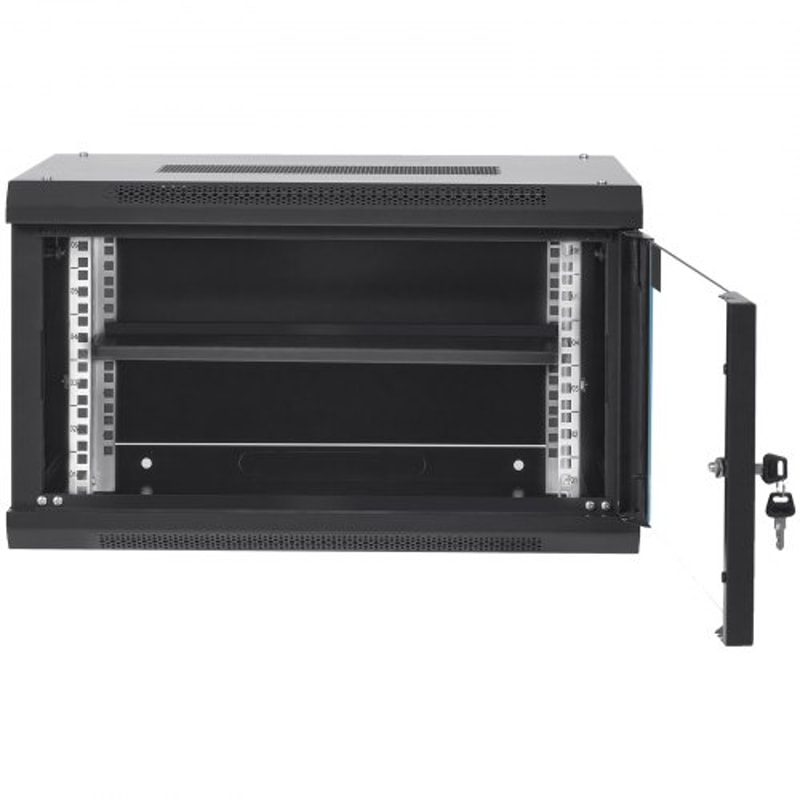 6U Wall Mount Network Cabinet With Locking Glass Door 155 Deep Server Rack Cabinet 9