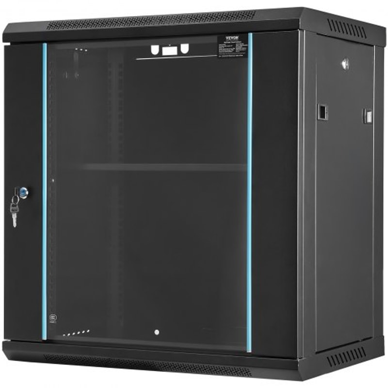12U Wall Mount Server Cabinet With Locking Glass Door 155 Deep Network Rack Enclosure 7