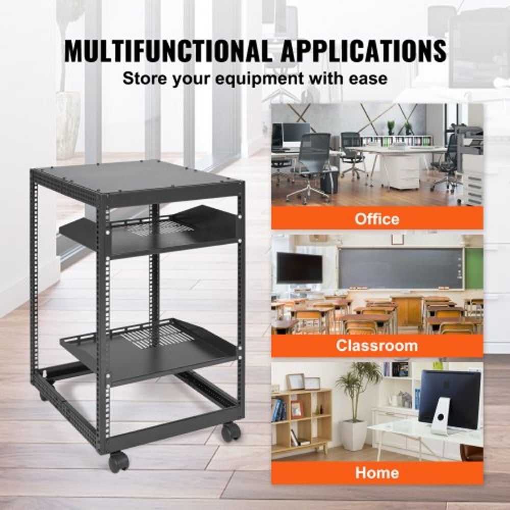 15U Open Frame Server Rack With Adjustable Depth Wall Mount Or Free Standing Network Rack 5