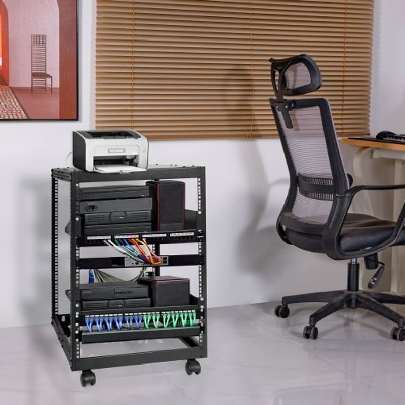15U Open Frame Server Rack With Adjustable Depth Wall Mount Or Free Standing Network Rack 6
