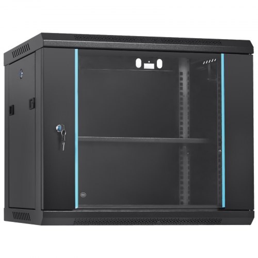 9U Wall Mount Network Cabinet With Locking Glass Door 155 Deep Server Rack Enclosure For IT AV Equ 0