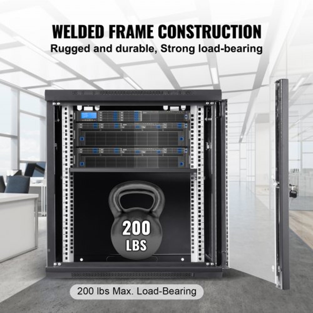 9U Wall Mount Network Cabinet With Locking Glass Door 155 Deep Server Rack Enclosure For IT AV Equ 3