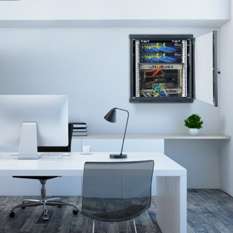 9U Wall Mount Network Cabinet With Locking Glass Door 155 Deep Server Rack Enclosure For IT AV Equ 6