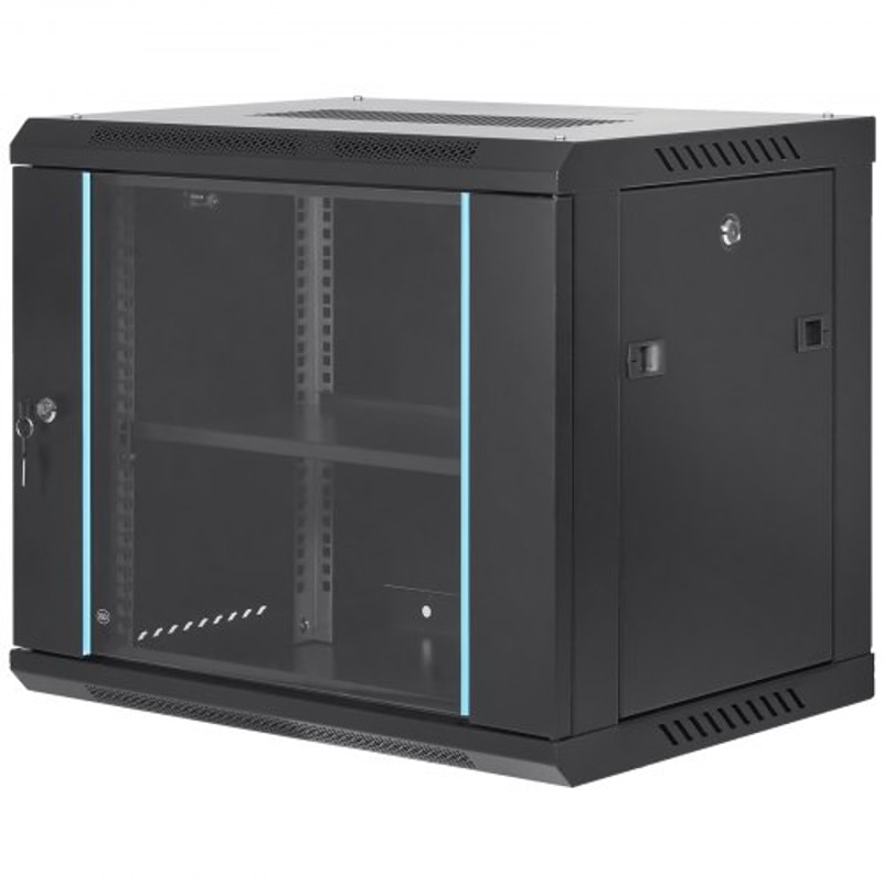 9U Wall Mount Network Cabinet With Locking Glass Door 155 Deep Server Rack Enclosure For IT AV Equ 7