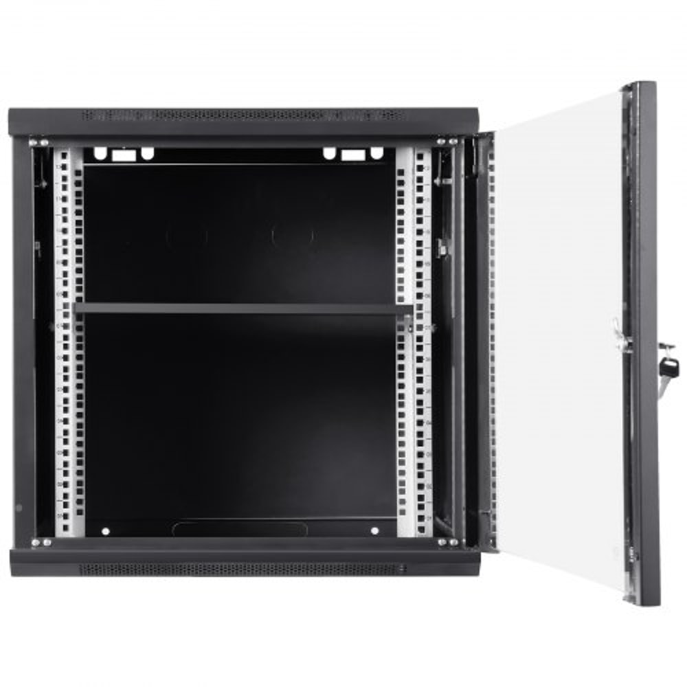 9U Wall Mount Network Cabinet With Locking Glass Door 155 Deep Server Rack Enclosure For IT AV Equ 9