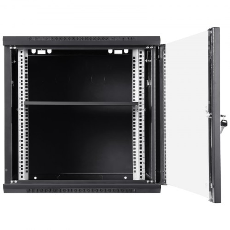 9U Wall Mount Network Cabinet With Locking Glass Door 155 Deep Server Rack Enclosure For IT AV Equ 9