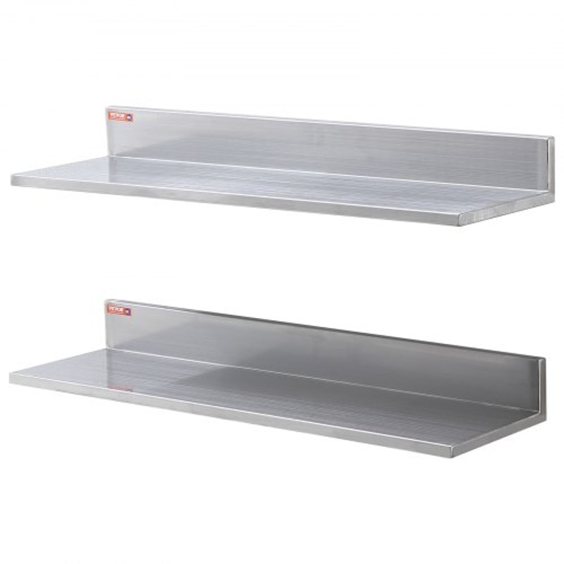 Stainless Steel Wall Shelf 2Pack With Backsplash Heavy Duty Wall Mounted Shelf For Kitchen Storage 8
